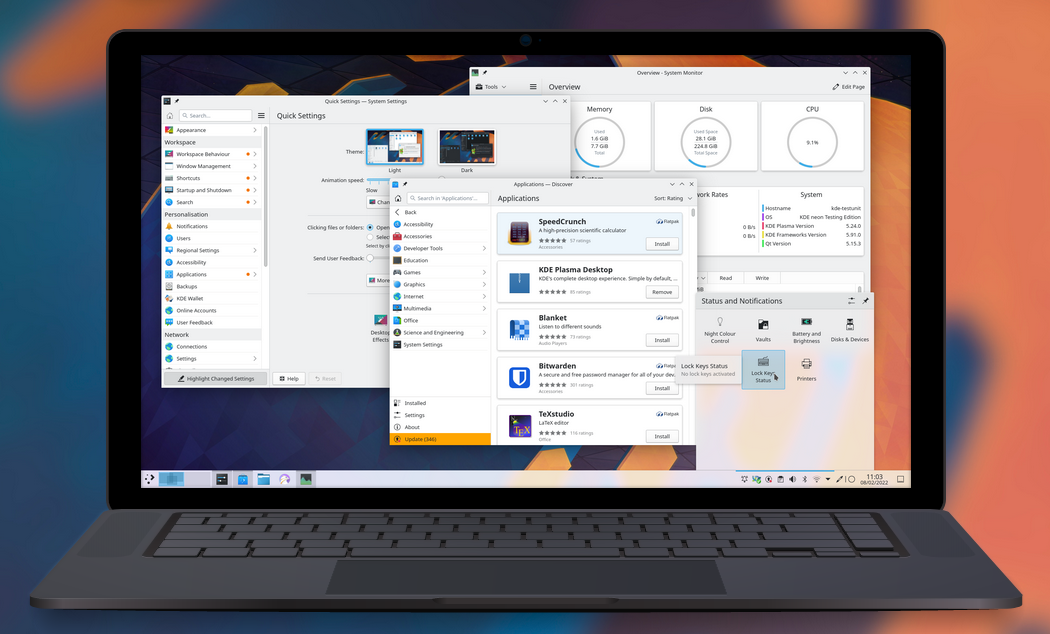 最新的 Plasma 已在 Tumbleweed 上发布，即将登录 Leap Beta