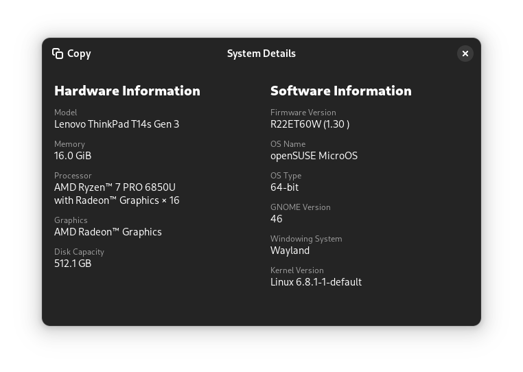 GNOME 46 登录 openSUSE